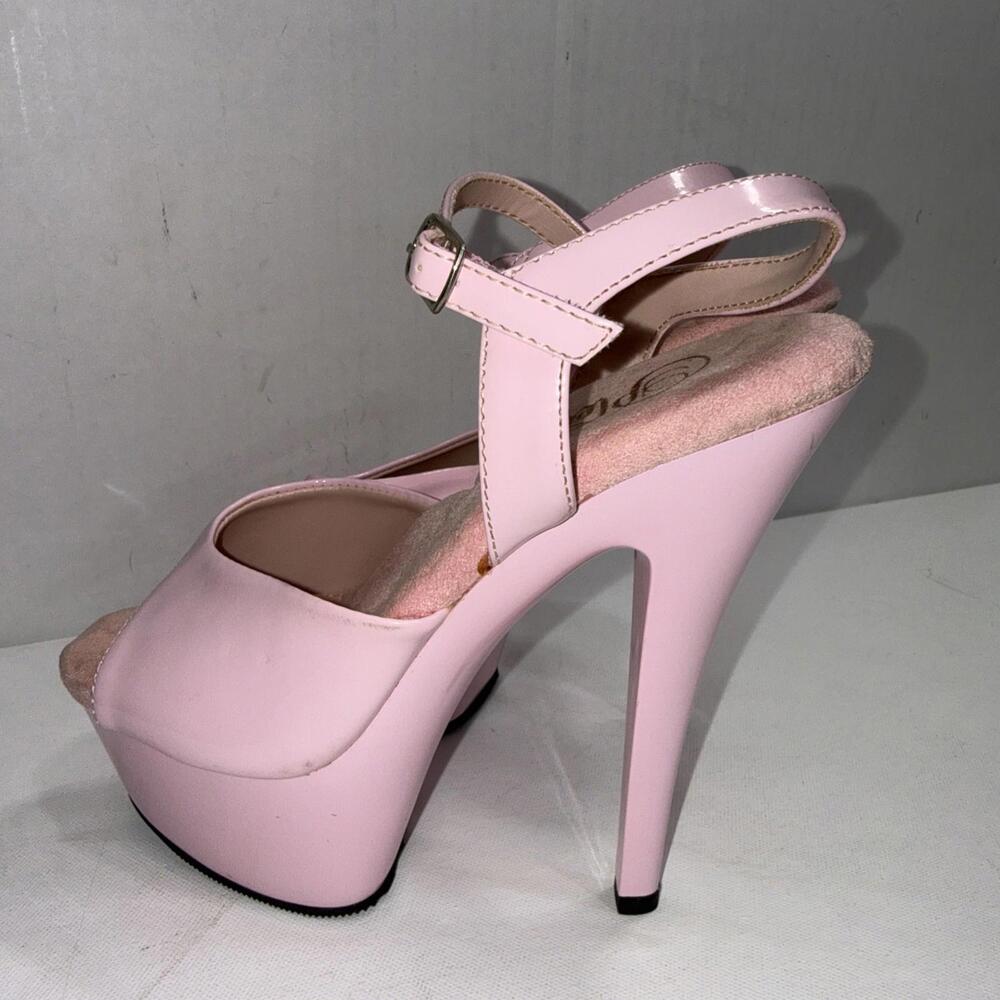 Pleaser KISS Heels Pink Platform Ankle Strap Stilettos Stripper Dancing Shoes 7 - Picture 4 of 15